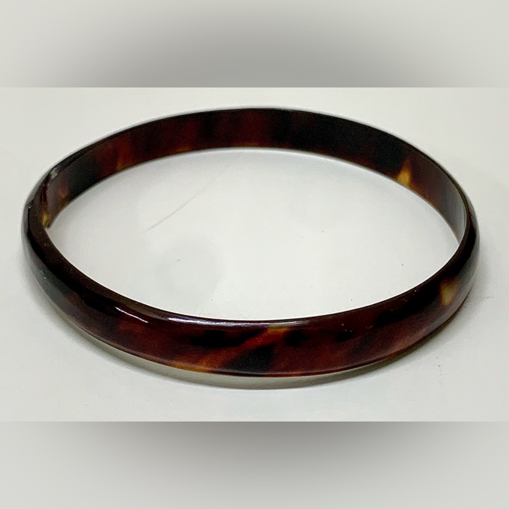 Late 19th Century Victorian Era Antique Tortoise Shell Bangle Bracelet
